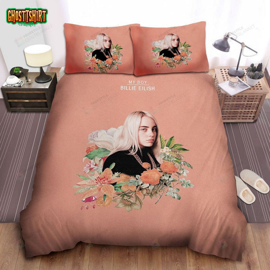 Billie Eilish Song My Boy Digital Art Bed Sheets Spread Comforter Duvet Cover Bedding Set
