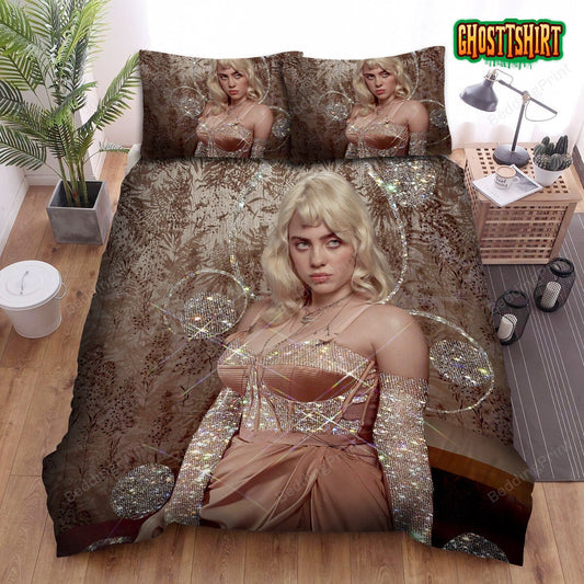 Billie Eilish Sparkle Dress Photograph Bed Sheets Duvet Cover Bedding Set