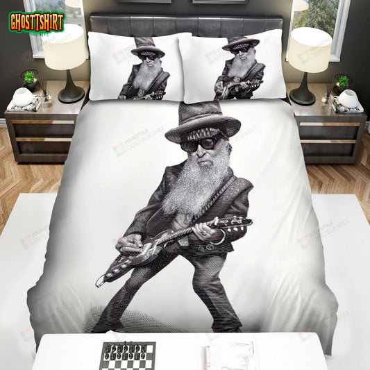 Billy Gibbons Cartoon Bed Sheets Spread Comforter Duvet Cover Bedding Set