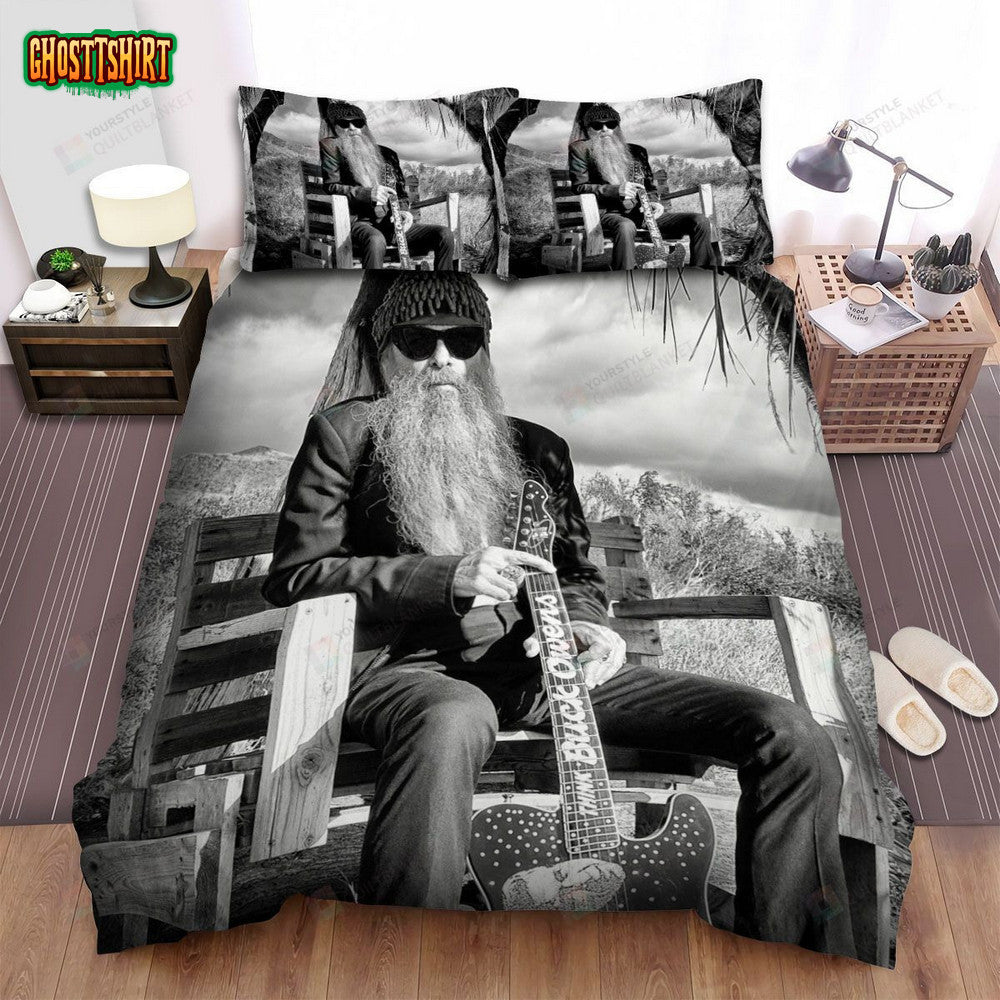 Billy Gibbons Poster Black White Bed Sheets Spread Comforter Duvet Cover Bedding Set