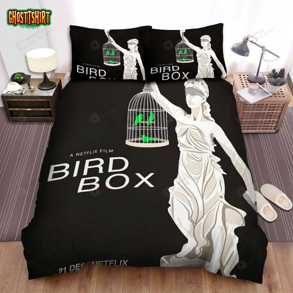 Bird Box (2018) Bird Cage Movie Poster Bed Sheets Spread Comforter Duvet Cover Bedding Set