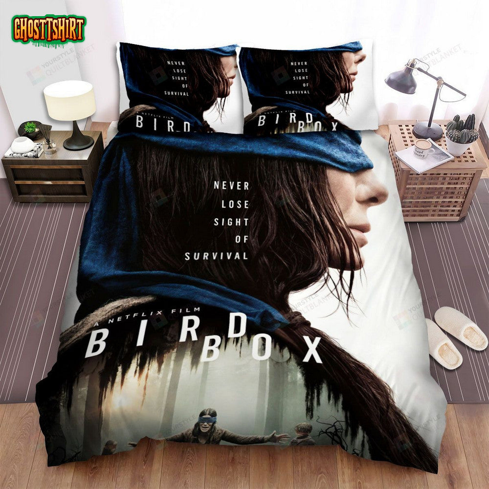 Bird Box (2018) Poster Movie Poster Bed Sheets Spread Comforter Duvet Cover Bedding Set Ver 2