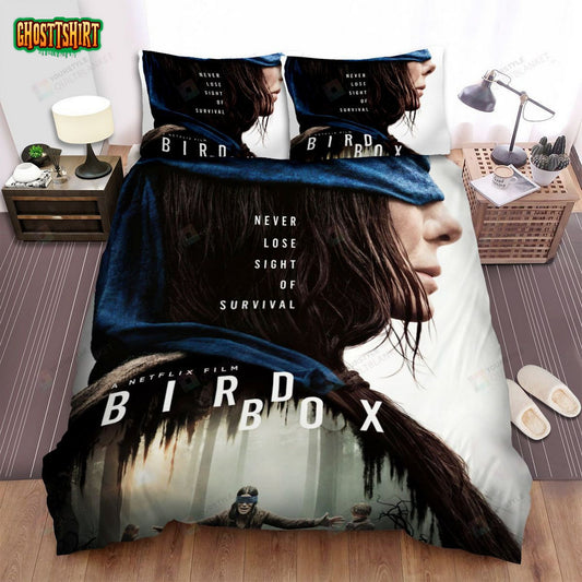 Bird Box (2018) Poster Movie Poster Bed Sheets Spread Comforter Duvet Cover Bedding Set Ver 2