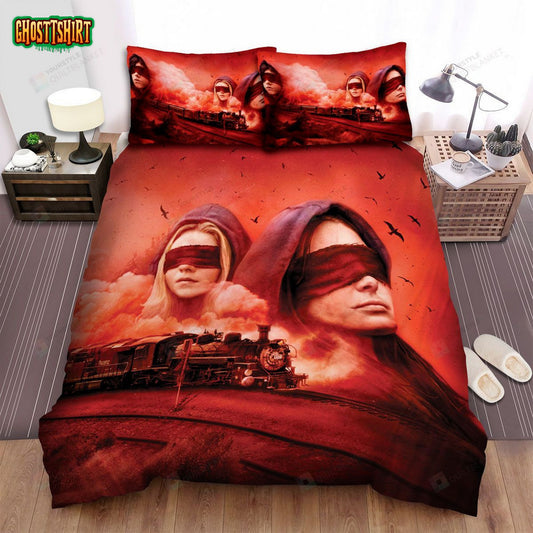 Bird Box (2018) Red Train Movie Poster Bed Sheets Spread Comforter Duvet Cover Bedding Set