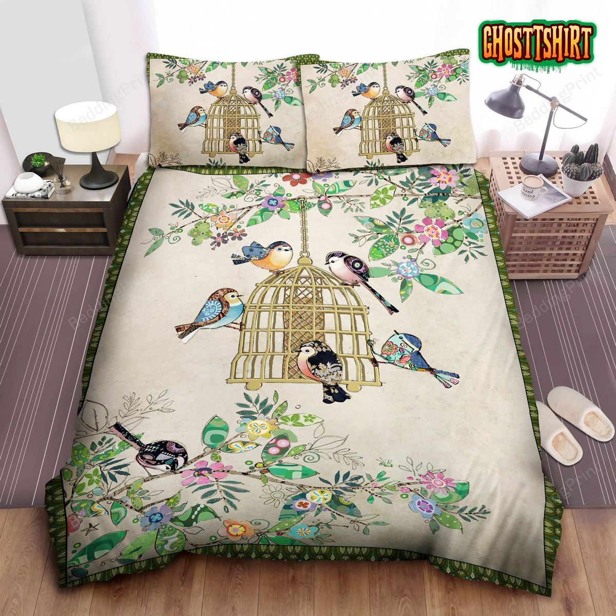 Bird House Of Bird Printed Bed Sheets Duvet Cover Bedding Set