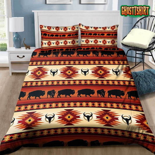 Bison Native American Bed Sheets Duvet Cover Bedding Set