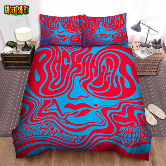 Black Angels Band Blue And Red Art Bed Sheets Spread Comforter Duvet Cover Bedding Set