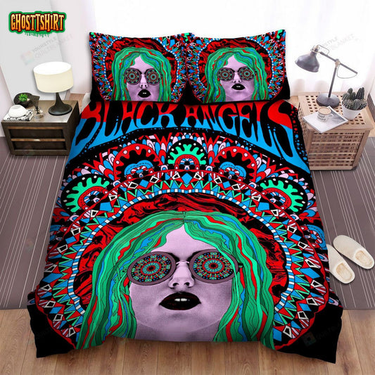 Black Angels Band Colorful Girl Art Bed Sheets Spread Comforter Duvet Cover Bedding Set