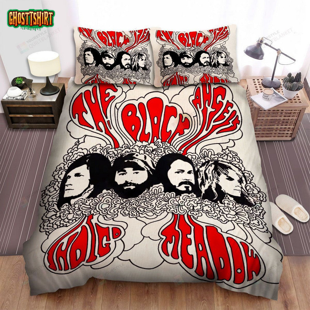 Black Angels Band Indigo Meadow Album Cover Bed Sheets Spread Comforter Duvet Cover Bedding Set