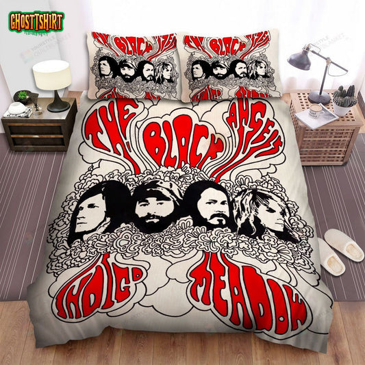 Black Angels Band Indigo Meadow Album Cover Bed Sheets Spread Comforter Duvet Cover Bedding Set