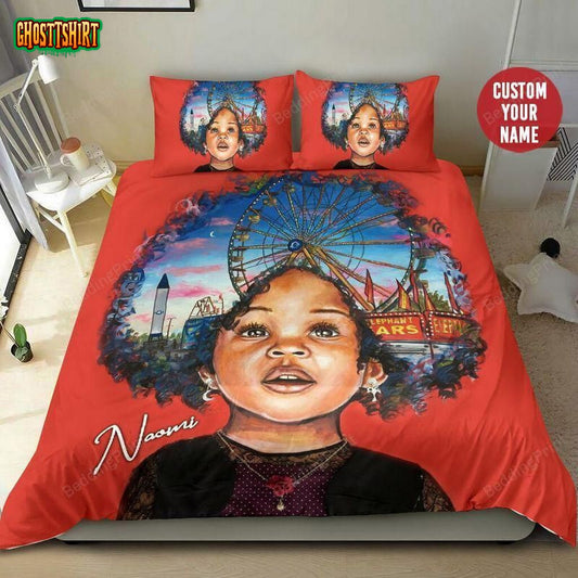 Black Baby Girl So Cute Personalized Custom Name Duvet Cover Bedding Set