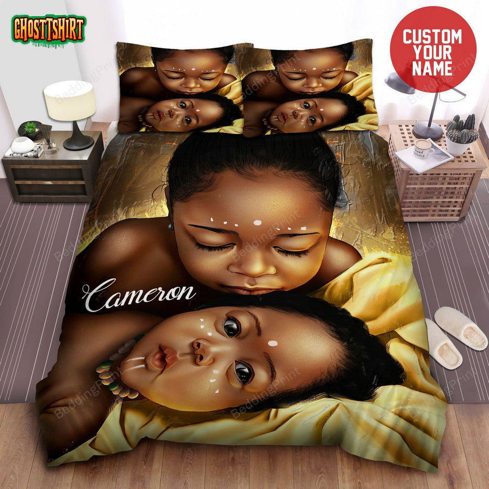 Black Baby Sisterhood Custom Name Duvet Cover Bedding Set