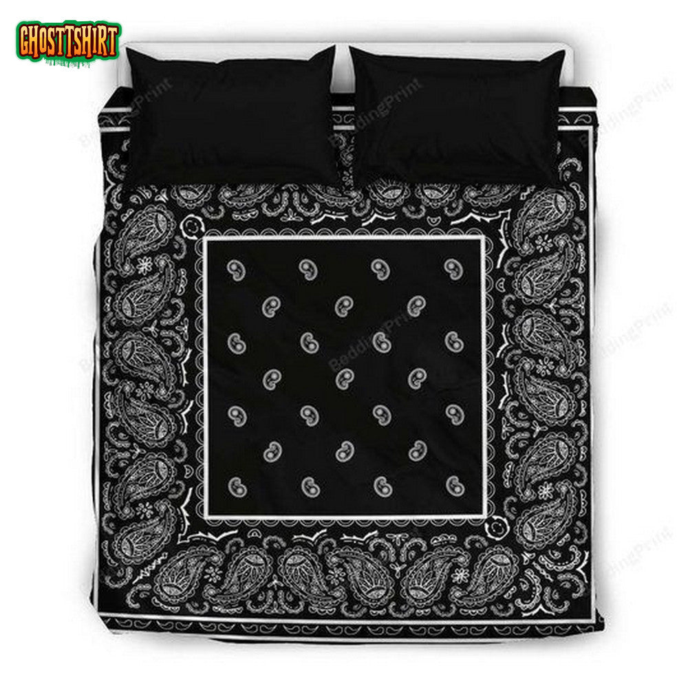Black Bandana Bedding Set