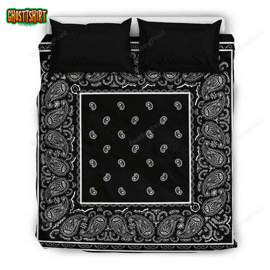 Black Bandana Bedding Set