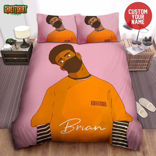 Black Boy Afro Boy Custom Name Bed Sheets Duvet Cover Bedding Set