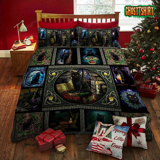 Black Cat Bed Sheets Duvet Cover Bedding Set