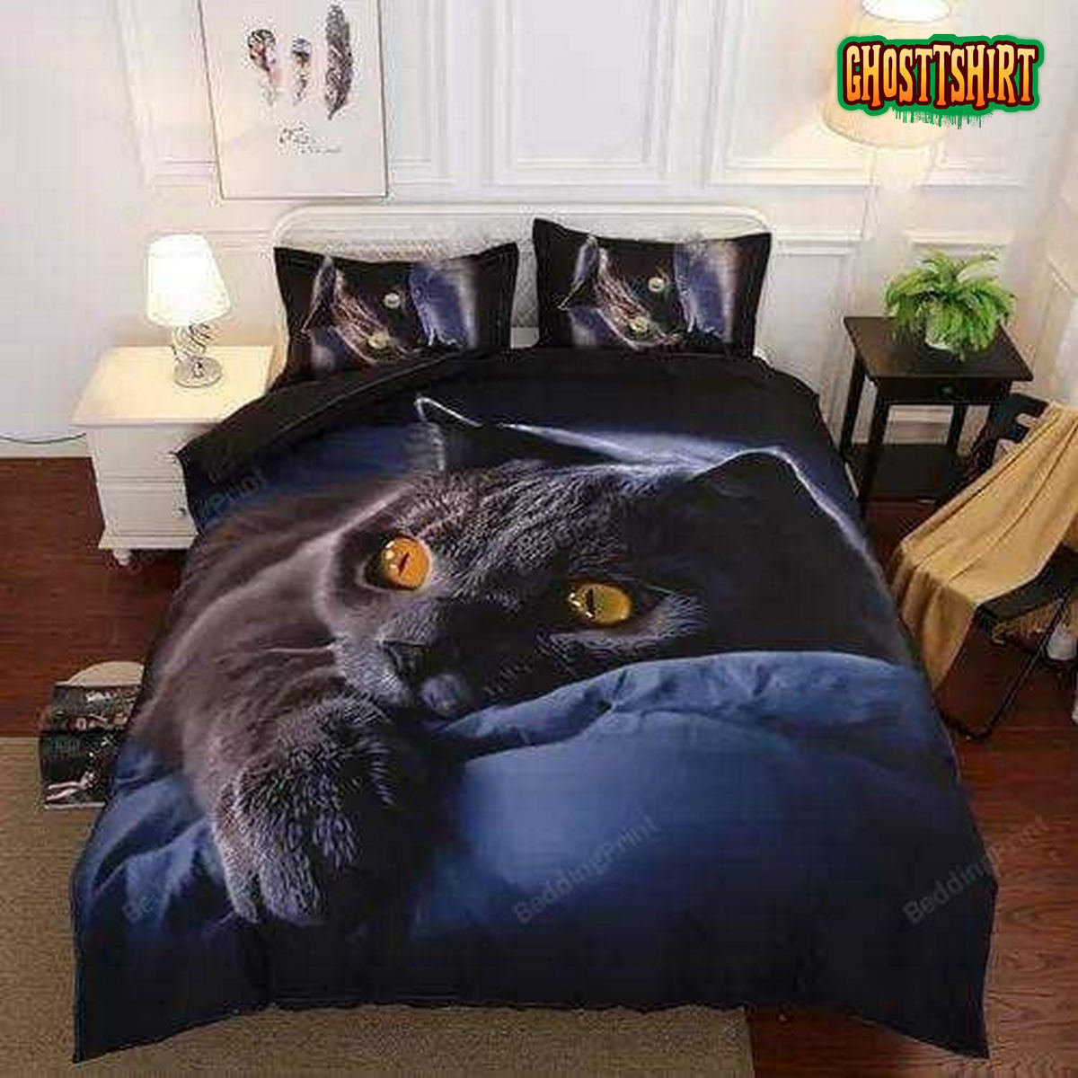 Black Cat Duvet Cover Bedding Set