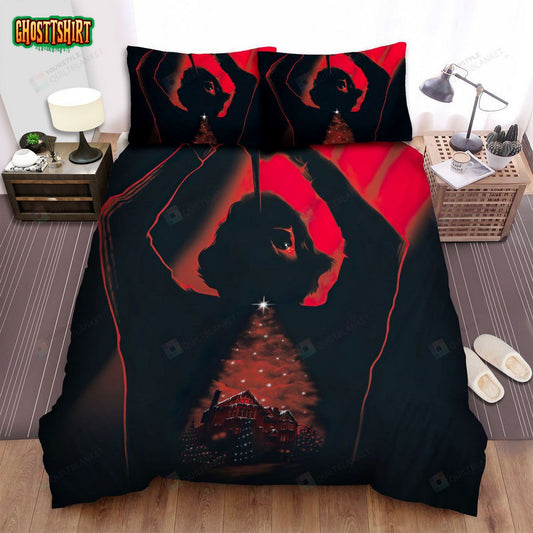 Black Christmas Movie Dark Photo Bed Sheets Spread Comforter Duvet Cover Bedding Set