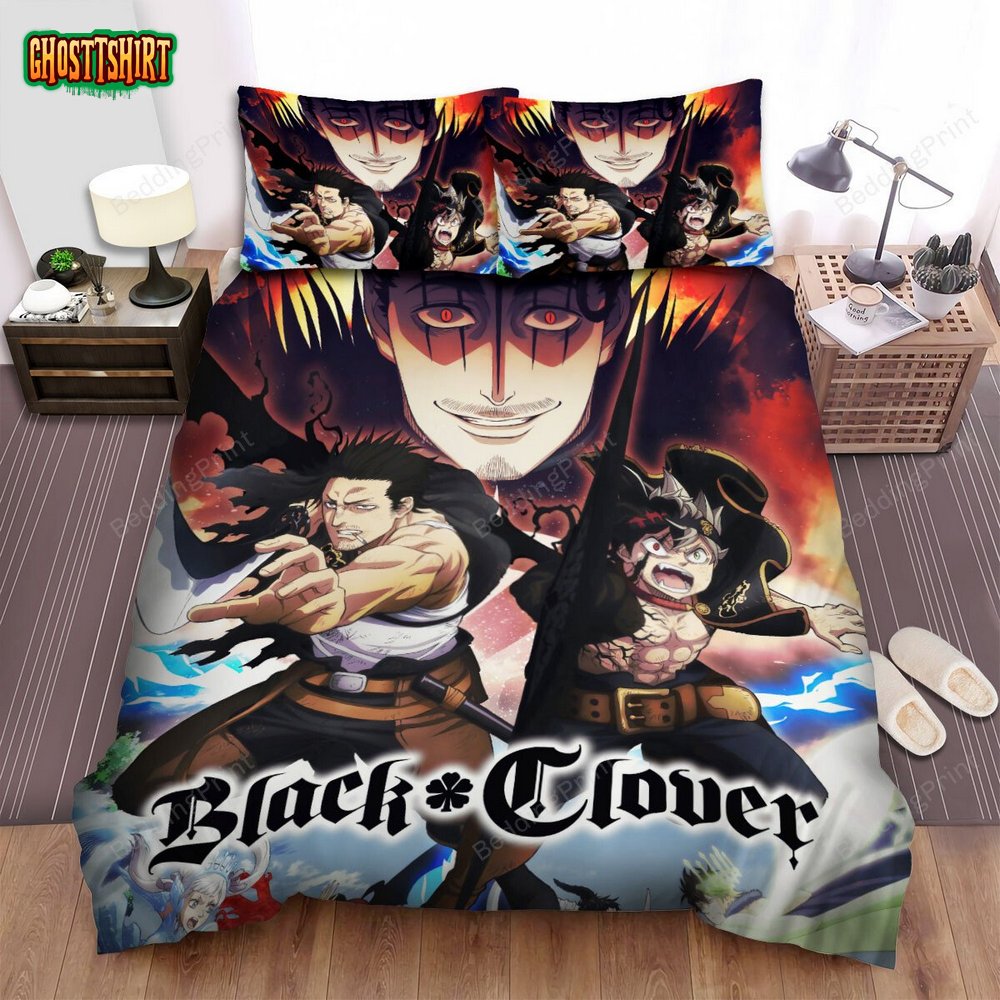 Black Clover (2017–2021) Great War Movie Poster Bed Sheets Duvet Cover Bedding Set
