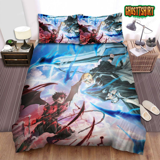 Black Clover And Bleach Crossover Asta Vs. Ichigo Bed Sheets Duvet Cover Bedding Set