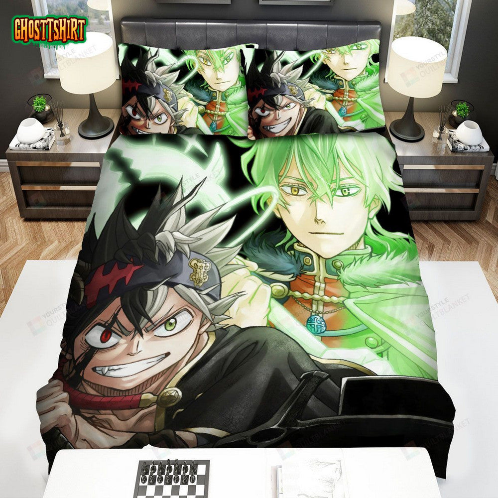 Black Clover Anime Characters Asta And Yuno Bed Sheets Spread Comforter Duvet Cover Bedding Set