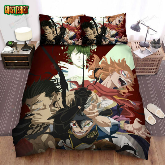 Black Clover Characters Art Bed Sheets Spread Comforter Duvet Cover Bedding Set