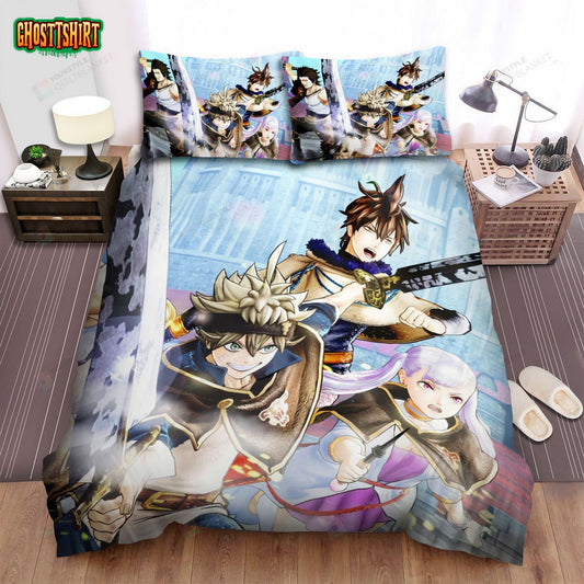 Black Clover Characters In Battle Bed Sheets Spread Comforter Duvet Cover Bedding Set