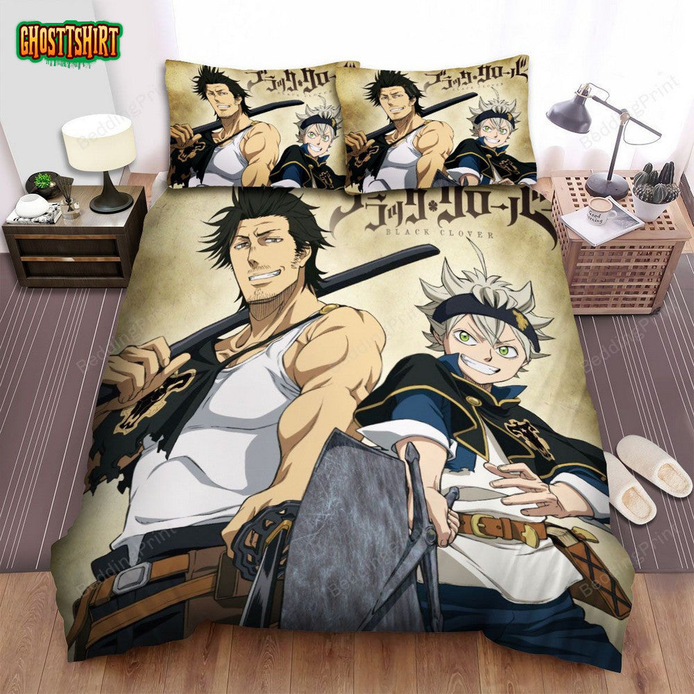 Black Clover Main Characters Bed Sheets Duvet Cover Bedding Set