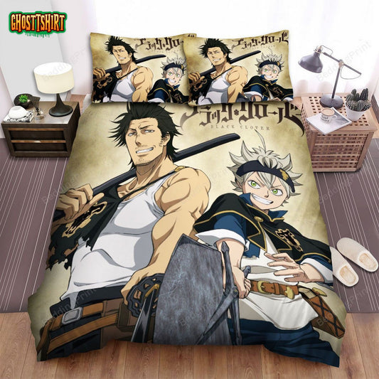 Black Clover Main Characters Bed Sheets Duvet Cover Bedding Set