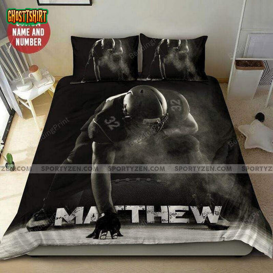 Black Football Player Custom Duvet Cover Bedding Set