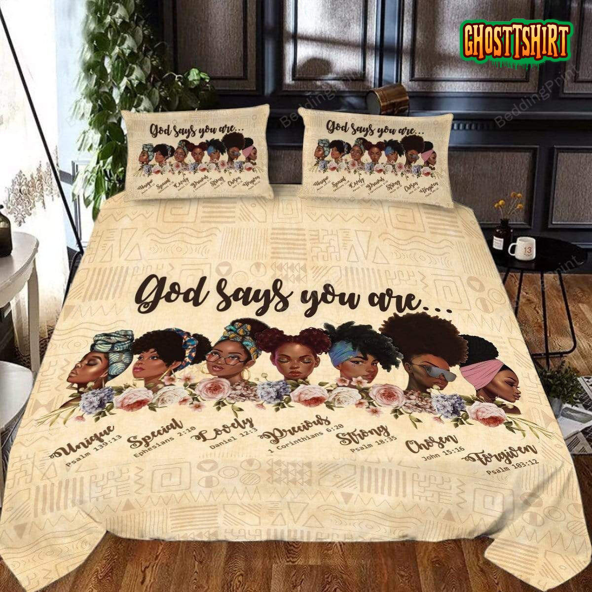 Black Girl God Says You Are Bed Sheets Duvet Cover Bedding Set