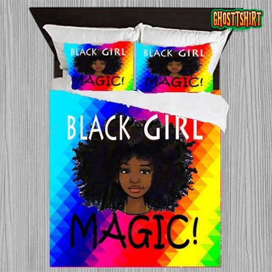 Black Girl Magic Rainbow African Duvet Cover Bedding Set