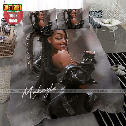 Black Girl Smile Custom Name Duvet Cover Bedding Set