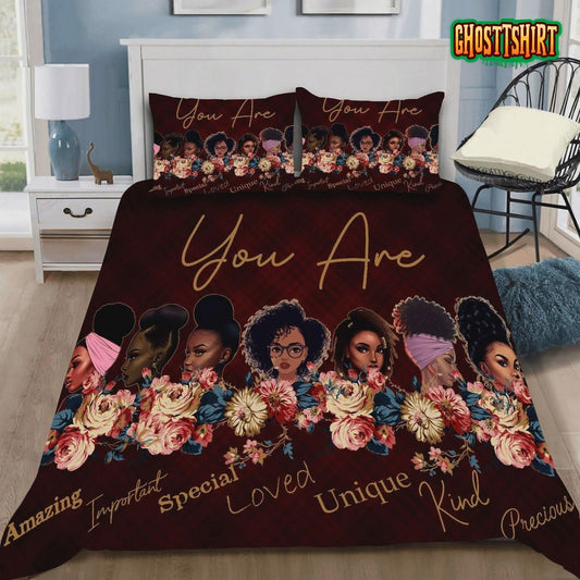 Black Girl You Are Amazing Important Bed Sheets Duvet Cover Bedding Set