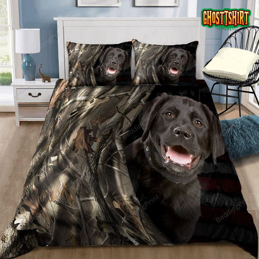 Black Labrador Dog Bed Sheets Duvet Cover Bedding Set