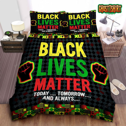 Black Lives Matter Today Tomorrow And Always African Pattern Duvet Cover Bedding Set