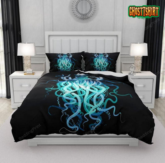 Black Octopus Bed Sheets Duvet Cover Bedding Set