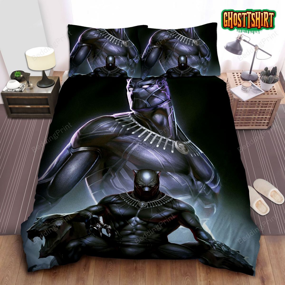 Black Panther King Bed Sheets Duvet Cover Bedding Set