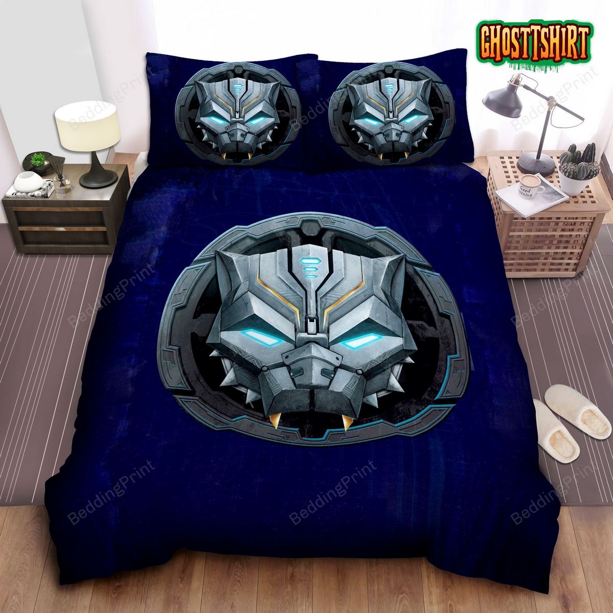 Black Panther Symbol Bed Sheets Duvet Cover Bedding Set