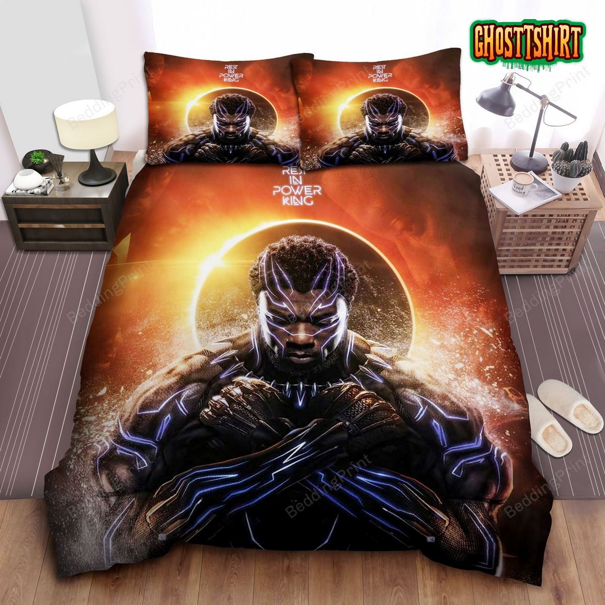 Black Panther Wakanda King Bed Sheets Duvet Cover Bedding Set