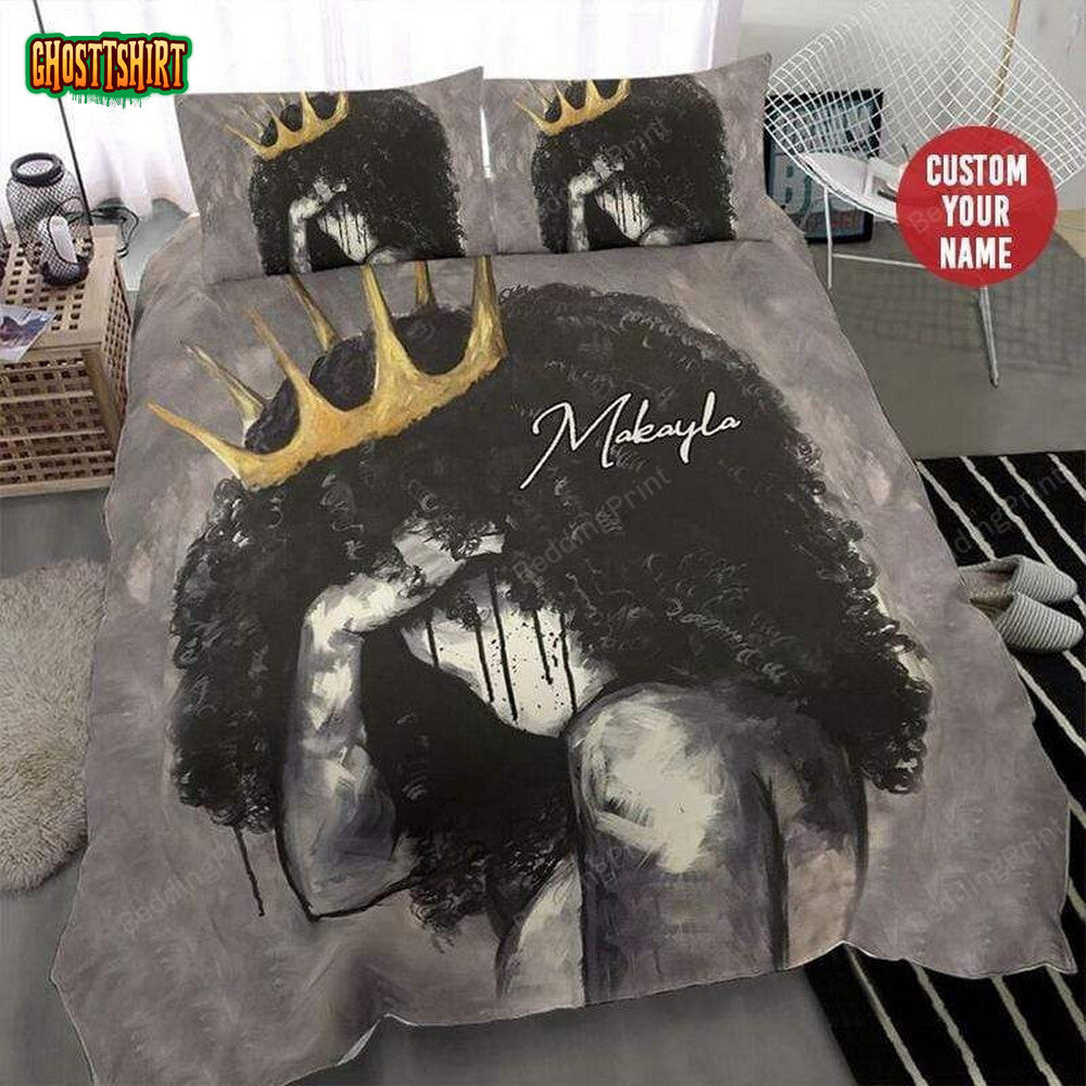Black Queen Art Personalized Custom Name Duvet Cover Bedding Set