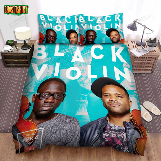 Black Violin Poster Bed Sheets Spread Comforter Duvet Cover Bedding Set