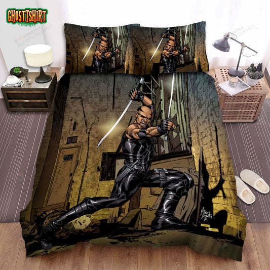 Blade Ii (2002) Offer Battle Movie Poster Bed Sheets Spread Comforter Duvet Cover Bedding Set