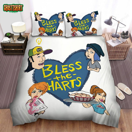Bless The Harts The Logo With Characters Bed Sheets Spread Duvet Cover Bedding Set