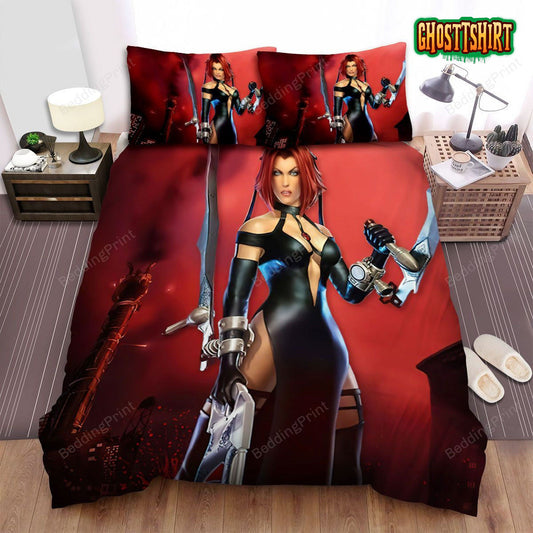 Bloodrayne Red Background Bed Sheets Duvet Cover Bedding Set
