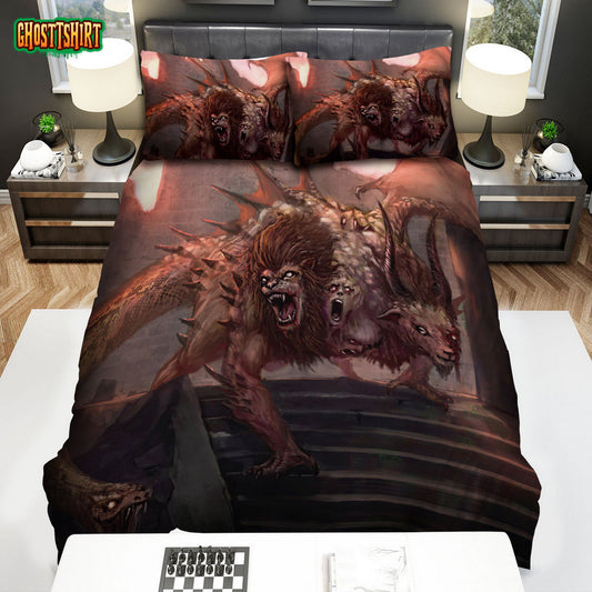 Bloody Chimera In The Abandoned Castle Artwork Bed Sheets Spread Duvet Cover Bedding Set
