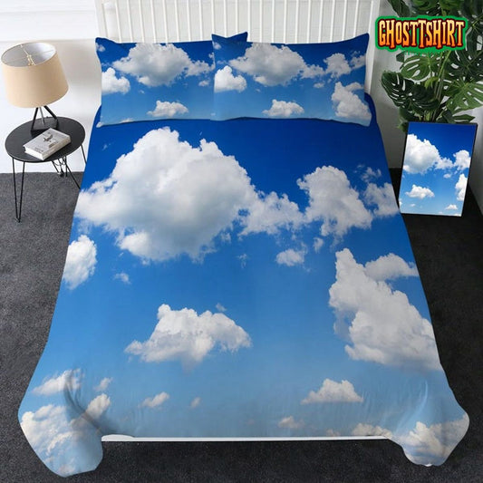 Blue Clouds Bed Sheets Duvet Cover Bedding Set