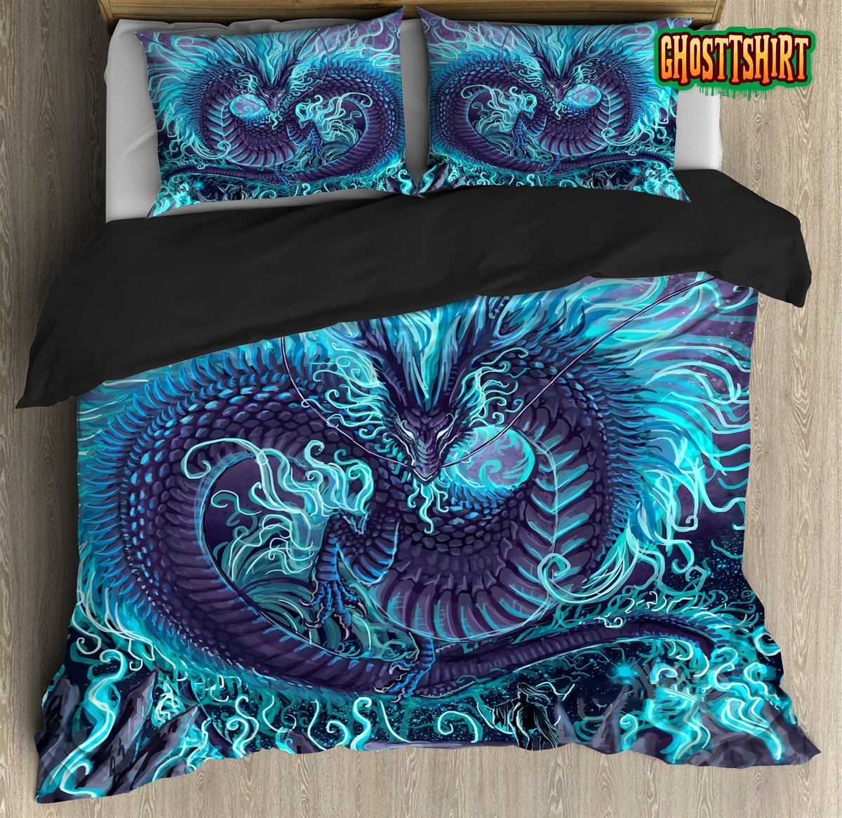 Blue Dragon Art Bed Sheets Duvet Cover Bedding Set