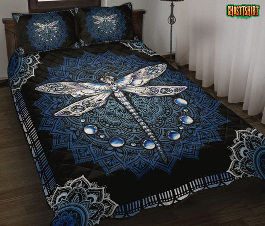 Blue Dragonfly Bedding Set
