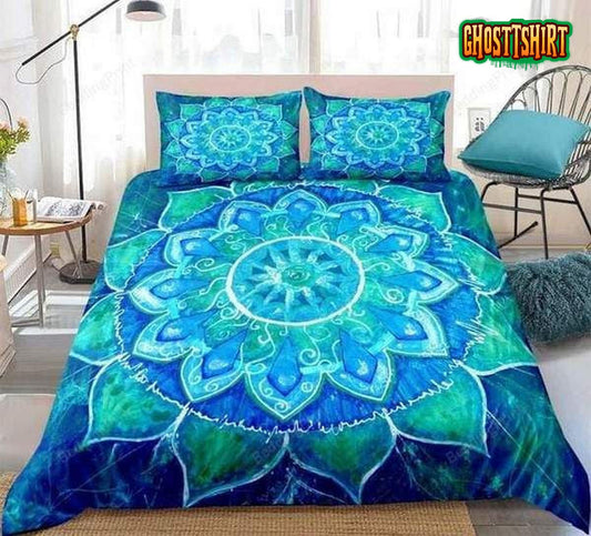 Blue Green Bohemian Bed Sheets Duvet Cover Bedding Set